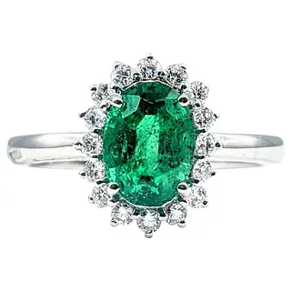 Timeless Emerald & Diamond Halo Ring