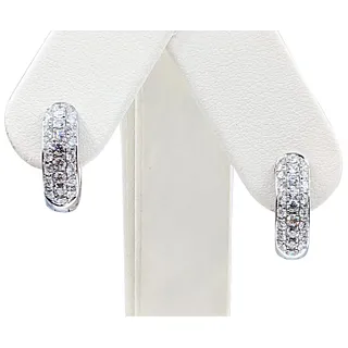 Beautiful Pave Diamond Hoop Earrings