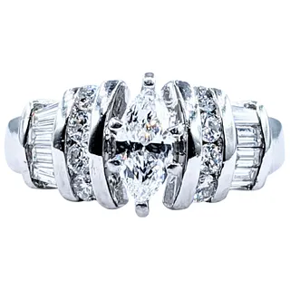Marquise Cut Diamond & Platinum Engagement Ring