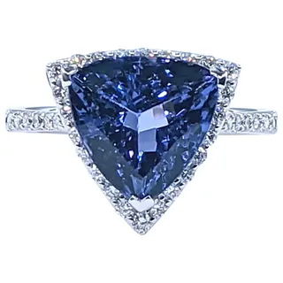 Vivid Tanzanite & Diamond Cocktail Ring