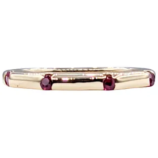 Stylish Ruby & 14K Gold Stackable Ring