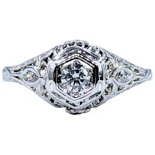 Refined Antique Diamond Engagement Ring