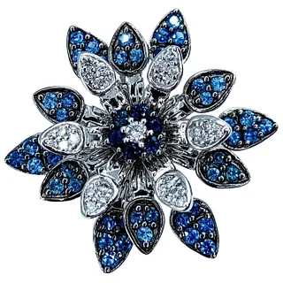 Diamond and Sapphire Spinning Flower Ring