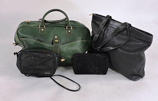 A Dunhill green leather holdall