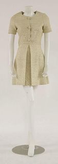 A Balenciaga Paris cream silk woven linen dress