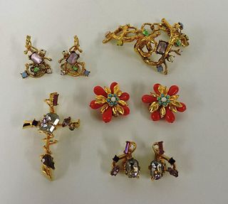 A Christian Lacroix openwork bracelet and earring suite