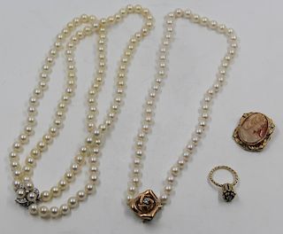 JEWELRY. Miscellaneous Gold and Pearl Jewelry.