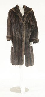 A dark brown fur coat