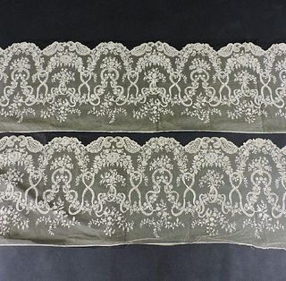 Two large lace flounces reputedly owned by Queen