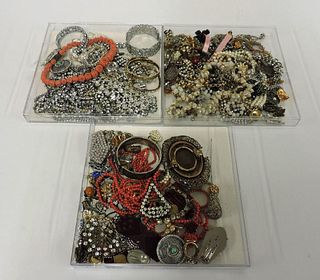 A large collection of assorted costume jewellery