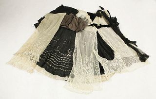 A collection of vintage lace flounces