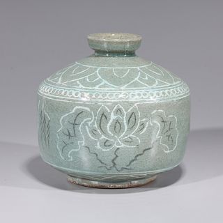 Korean Celadon Glazed Jar