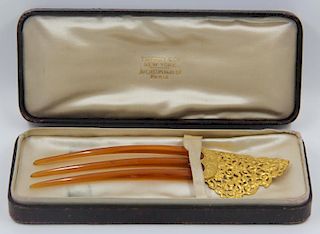 GOLD. Tiffany & Co.? 14kt Gold and Shell Hair Comb