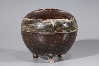 Chinese Tong Dynasty Glazed Tripod Jar