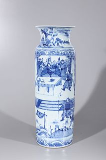 Tall Chinese Porcelain Blue & White Vase