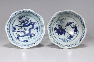 Two Chinese Blue & White Porcelains Bowls