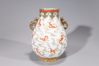 Chinese Enameled Porcelain Gilt Vase