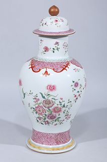 Chinese Famille Rose Covered Vase