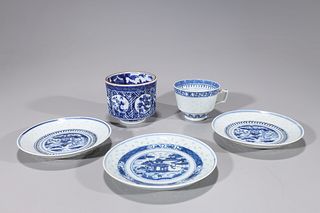 Chinese Enameled Porcelain Teacups & Saucers