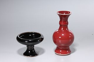 Two Chinese Monochrome Porcelains