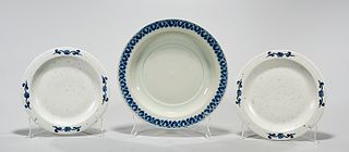 Three Chinese Blue & White Porcelain Chargers