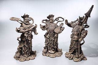 Group of Three Metal Chinese Immortals