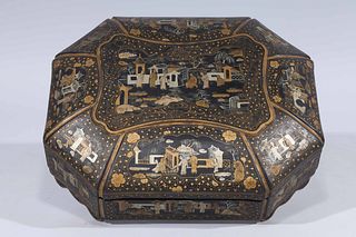 Chinese Lacquer & Gilt Box