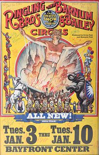 Signed Barnum and Bailey Circus Poster 