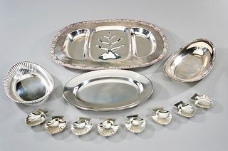 Group of Silver Plate and Stainless Table Service Items
