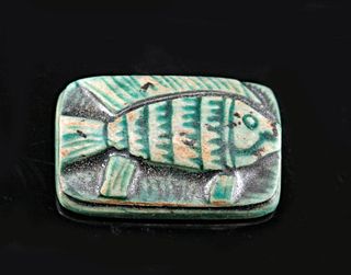 Egyptian New Kingdom Faience Bead - Fish