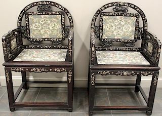 Impressive Pair of Mother of Pearl Inlaid
