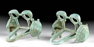 Lot of 2 Roman Bronze Chariot Rein Guides