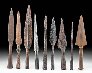9th to 19th C. European & Asian Iron Spearheads (9)