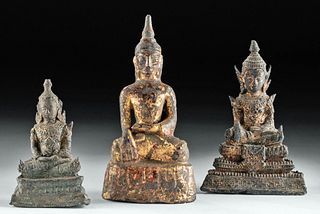 18th / 19th C. Southeast Asian Gilded Buddhas (3)