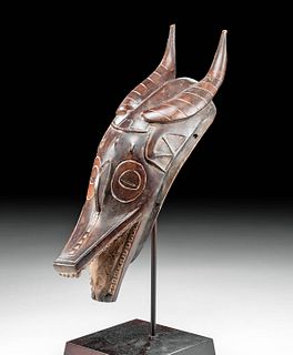 19th C. Ivory Coast Guro Wood Zamble Antelope Mask