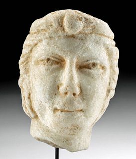 19th C. Neoclassical Marble Head of a Woman
