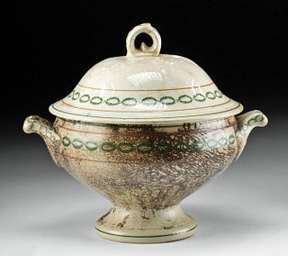 19th C. French Porcelain Tureen w/ Lid, ex-Museum