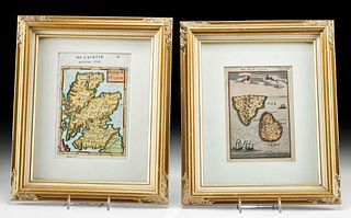 2 Framed Alain Manesson Maps - Scotland & Ceylon, 1683