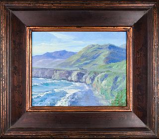 LAURA WAMBSGANS, "Sand Dollar Beach (Big Sur)," Oil on panel