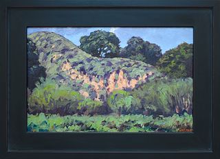 BRUCE EVERETT, "Cut Bank in Rice Canyon," Oil on canvas