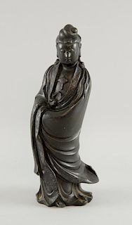 Chinese bronze figure of Guanyin, 31cm high,