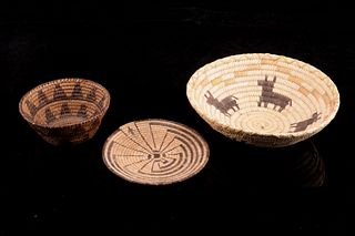 Papago American Indian Hand Woven Baskets