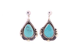 Armand American Horse Silver & Turquoise Earrings