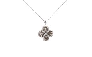 Clover Brown & White Diamond 14k Gold Necklace