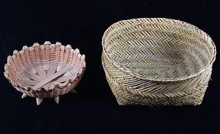 Papago Hand Woven Basket & Flour Sifting Basket