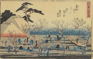 Utagawa Hiroshige (1797-1858)  Japanese woodblock print 'The Plum Garden at Kameido' ('Kameido umeya