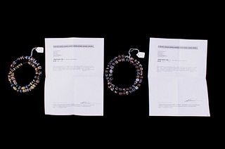 Pair Of Unusual Venetian Polychrome Bead Necklaces