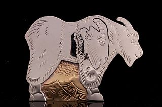 Armand American Horse Silver & Brass Goat Pin