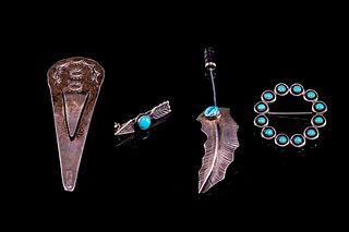 Navajo Sterling silver & Turquoise Pin Collection