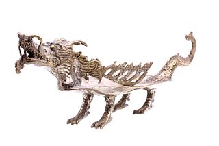 Chinese Bronze Gilt Figural Dragon Tray